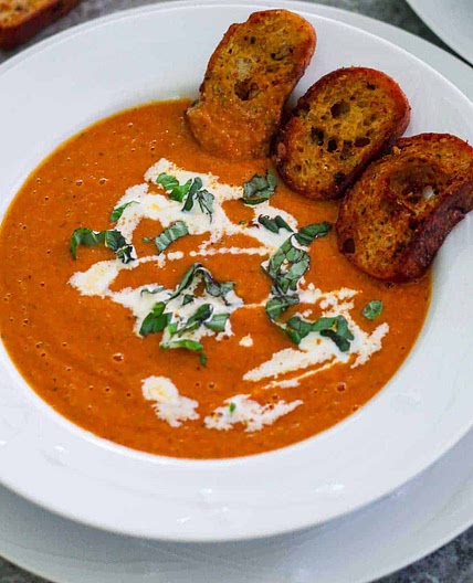 Tomato Soup with Chickpeas