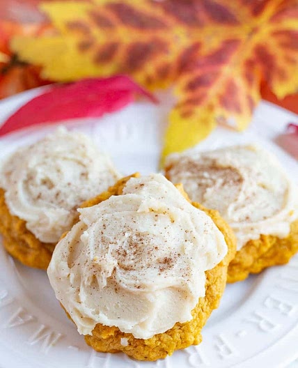 Pumpkin Cookies with Brown Sugar Frosting