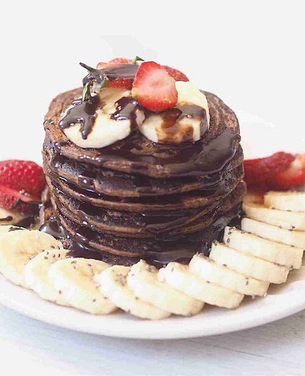 FOUR INGREDIENT CHOCOLATE PANCAKES - Vegan and Gluten free