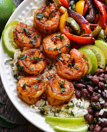 The Best Shrimp Fajita Bowls (30 Minutes, One-Pan)