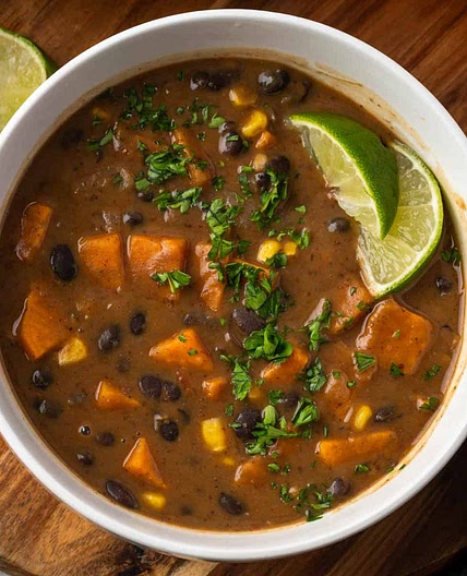 Southwest Black Bean Sweet Potato Soup