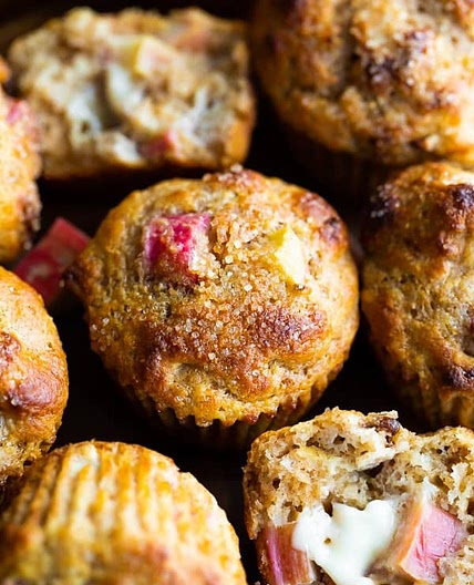 Healthy Rhubarb Muffins
