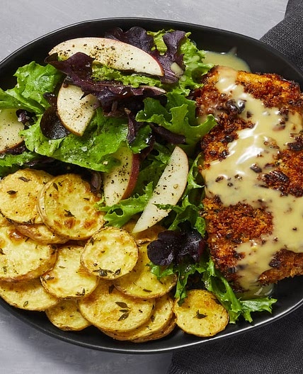 Pecan-Crusted Trout with an Apple-Studded Salad & Thyme-Roasted Potatoes