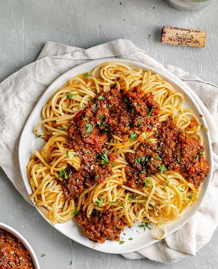 Vegan Black Lentil Bolognese