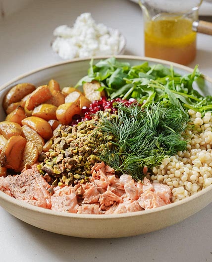 Roasted Beet + Salmon Salad (Blue Zone Recipe)