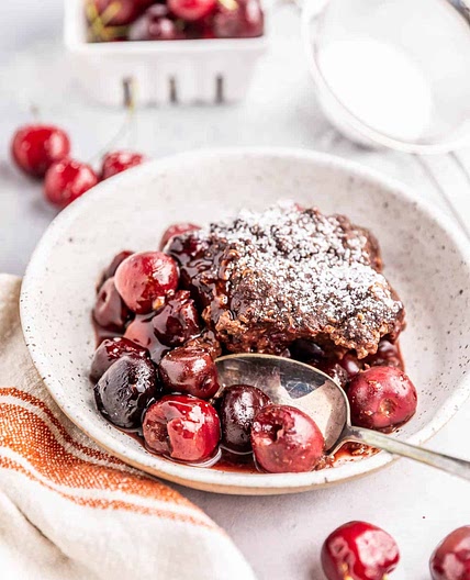 Gluten Free Cherry Cobbler (with a Chocolate Oatmeal Topping)