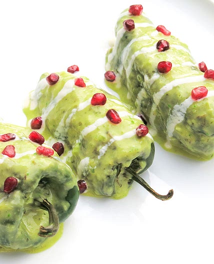 Stuffed Poblano Pepper Christmas Trees
