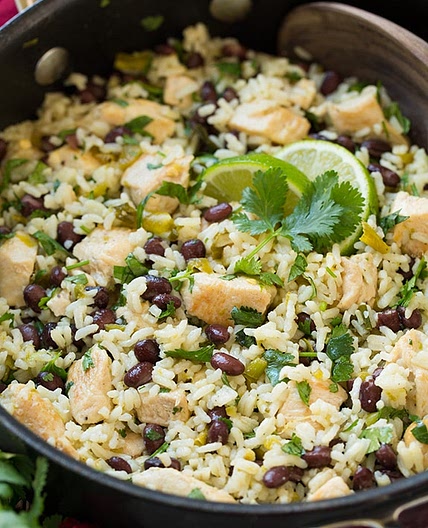 One Pan Cilantro-Lime Chicken and Rice with Black Beans