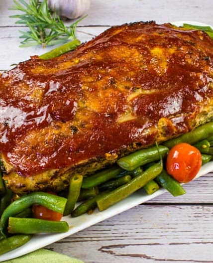 Keto Turkey Meatloaf with Bacon