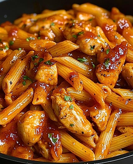 One-Pan Tangy Honey BBQ Chicken Penne