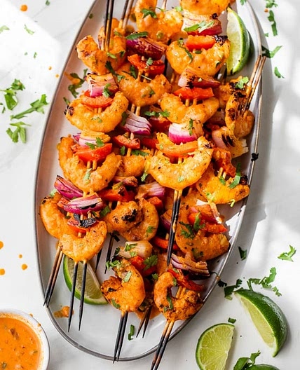 Coconut Red Curry Shrimp Skewers