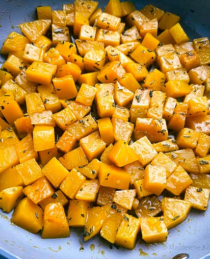 Skillet Butternut Squash with Apple Cider Glaze