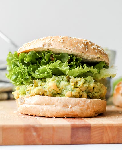 Smashed Chickpea Avocado Dill Pickle Sandwiches