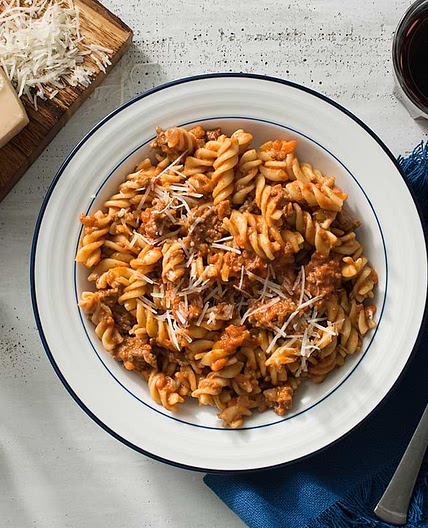 Fusilli with Spicy Bolognese Sauce
