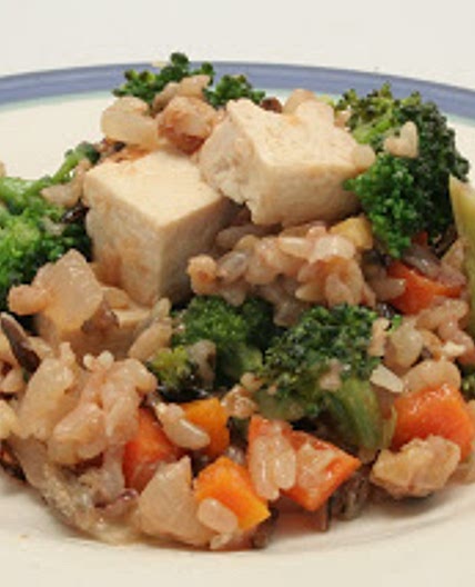 Sesame Vegetables with Rice and Tofu