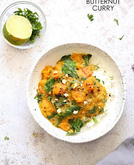 Instant Pot Lentil Butternut Squash Curry