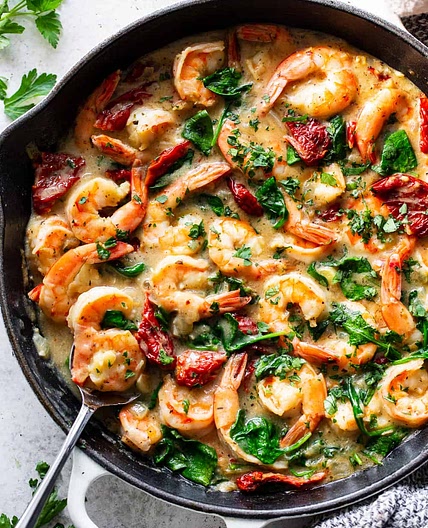 Tuscan Garlic Shrimp {Paleo, Whole30}