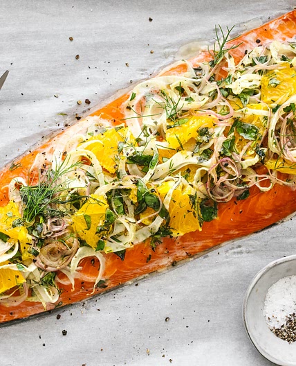 Slow Roasted Salmon with Fennel and Orange