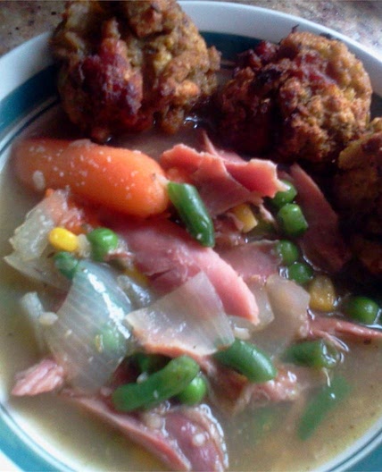 Turkey Soup with Dressing Dumplings