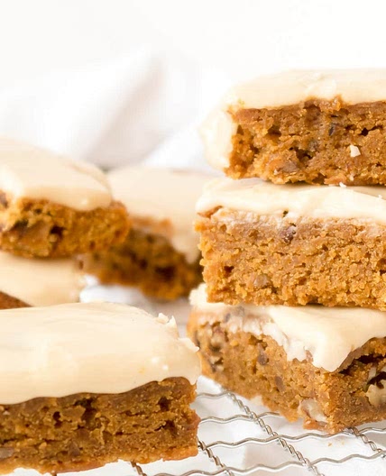 Pumpkin Pecan Blondies with Apple Cider Glaze