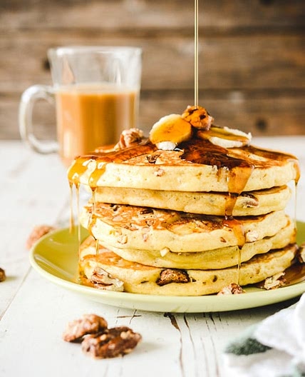 Multigrain Banana Pecan Pancakes