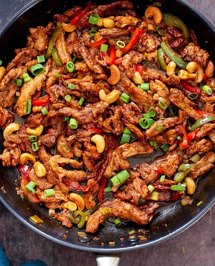 Dragon Chicken Soycurls (Indo-Chinese Recipe)