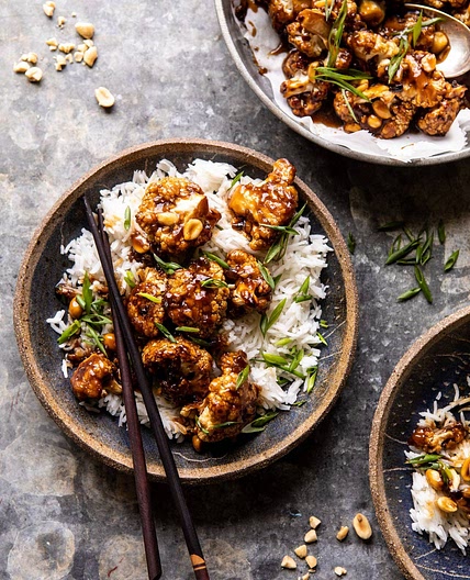 Extra Sticky Kung Pao Cauliflower
