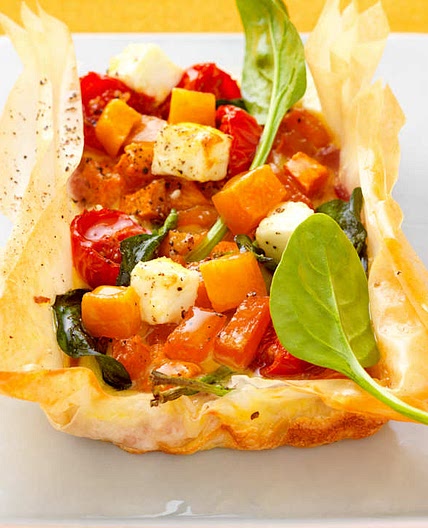 Pumpkin, Feta and Caramelised Onion Tart