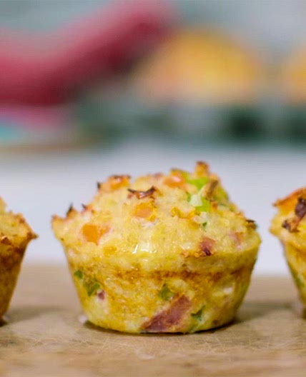 Cheese and ham quinoa bites