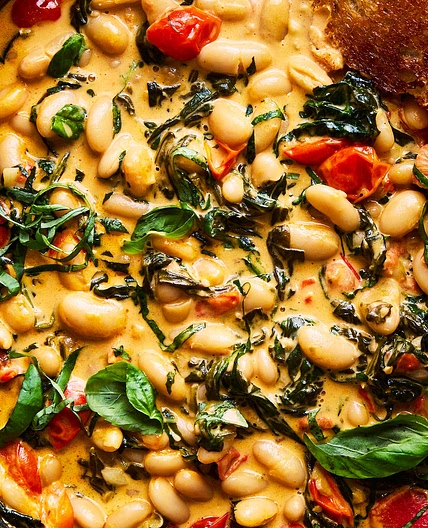 Creamy Tuscan White Bean Skillet