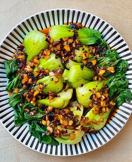 Bok Choy with Garlic Chili Oil