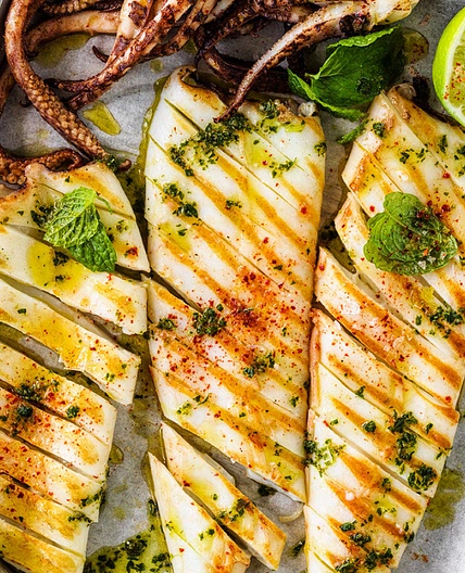 Easy As BBQ Aussie Squid with Salsa Verde