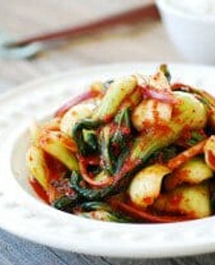 Baby Bok Choy Kimchi Salad (Geotjeori)