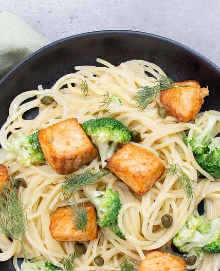 Salmon and Broccoli Pasta