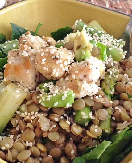 Receita de Salada de lentilhas com frango