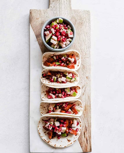 Roasted honeynut squash holiday tacos