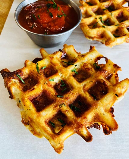 Pepperoni Pizza Waffle Dippers