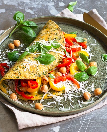 Paprika-Omelette mit Kräutern