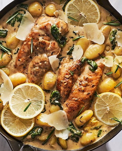 One-Pan Lemon Parm Chicken Gnocchi