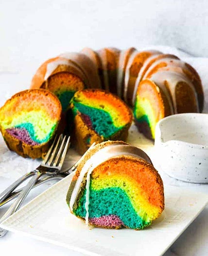 Rainbow Bundt Cake (Using Boxed Cake Mix!)