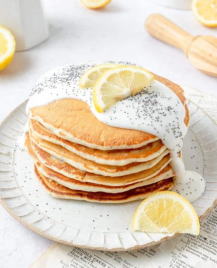 Lemon Poppy Seed Sourdough Pancakes