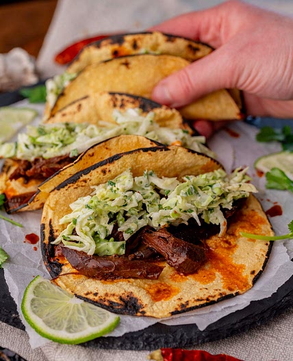 Venison Shank Tacos with Apple Slaw