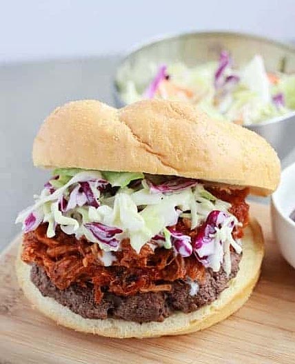 BBQ Pork Burger with Coleslaw