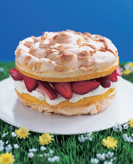 Strawberry Meringue Layer Cake