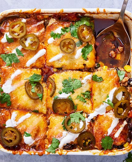 Turkey Zucchini Enchilada Casserole