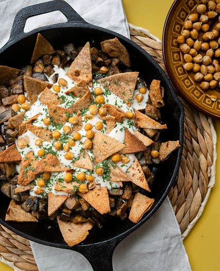 Vegan Palestinian Eggplant Fatteh