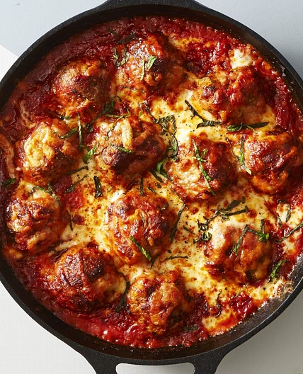 Doubly Cheesy Meatball Bake