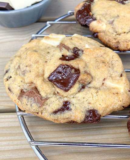 Gooey Soft Triple Chocolate Spelt Cookies