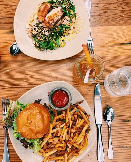 Black Bean and Quinoa Burger + Cajun Fries