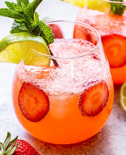 Strawberry Lime Vodka Smash